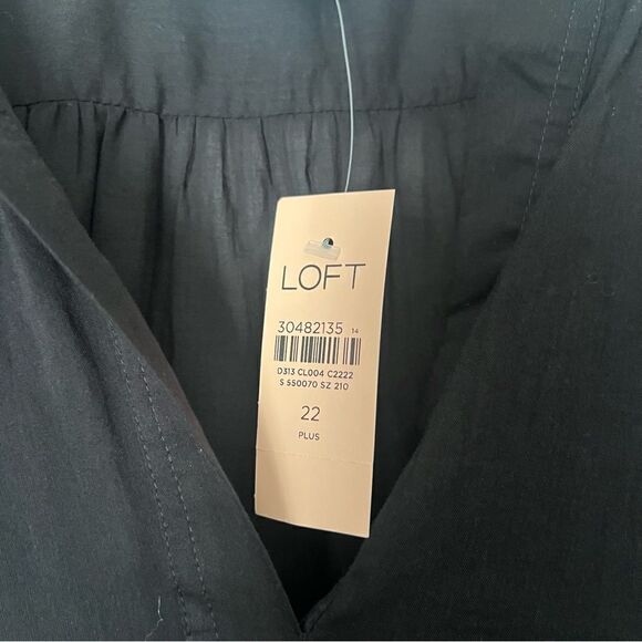 Lane Bryant Semi-Sheer Long Sleeve Blouse Black - Picture 4 of 5